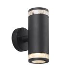 Nordlux Birk Wandlamp Aluminium Zwart | IP44 - Geschikt voor 2x GU10