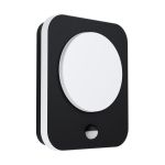 Eglo Wandlamp Madriz Aluminium Zwart 3W 370lm - 830 Warm Wit | IP44 - Bewegingssensor