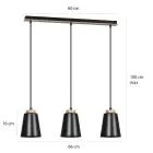 Emibig Hanglamp Bolero Staal Zwart | Geschikt voor 3x E27 - Max 15W
