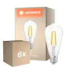 Voordeelpak 6x Ledvance Filament LED E27 Peer Helder 3.8W 806lm - 830 Warm Wit | Vervangt 60W