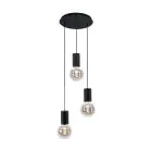 Eglo Hanglamp Pozueta Staal Zwart | IP20 - Geschikt voor 3x E27 